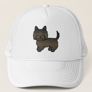 Söt tecknad hund av mörk brindle Cairnterrier Keps