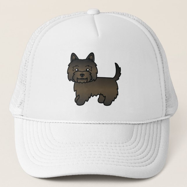 Söt tecknad hund av mörk brindle Cairnterrier Keps (Framsida)