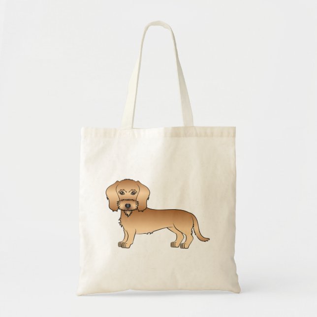 Söt Tecknad Hund av Ras Vete Strävhårig Dachshund Tygkasse (Framsidan)