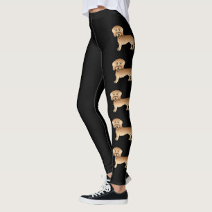 Söt Tecknad Hund av Ras Vetehårig Rävtax Leggings