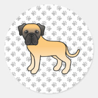 Söt tecknad hund av rasen engelsk mastiff med rådj