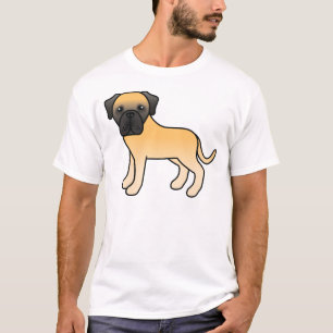 Söt tecknad hund av rasen engelsk mastiff med rådj t shirt