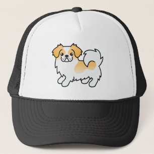 Söt tecknad hund av rasen tibetansk spaniel i fawn keps