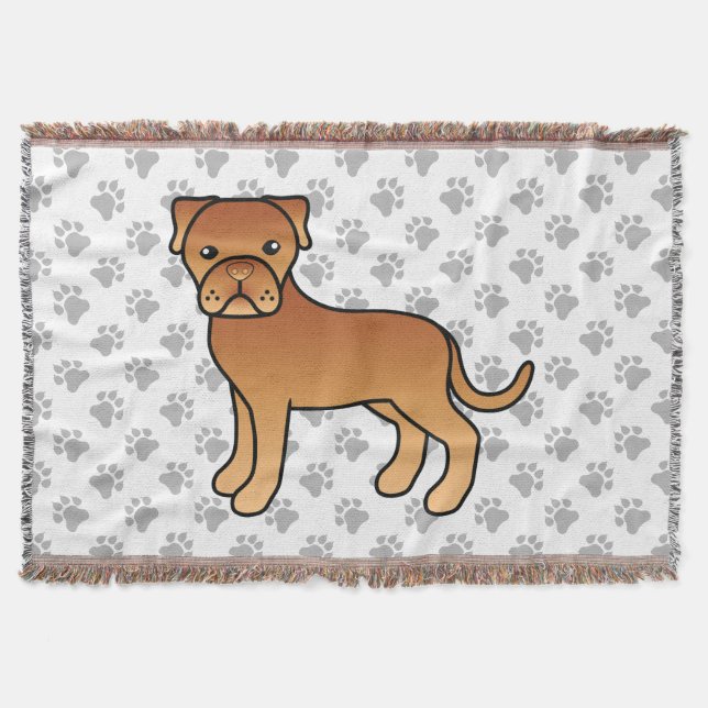 Söt tecknad hund Dogue De Bordeaux Filt (Framsidan)