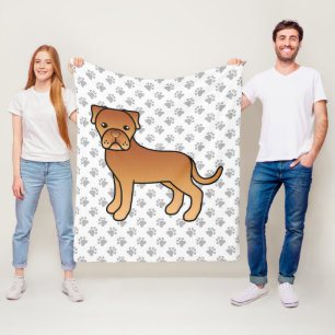 Söt tecknad hund Dogue De Bordeaux Fleecefilt