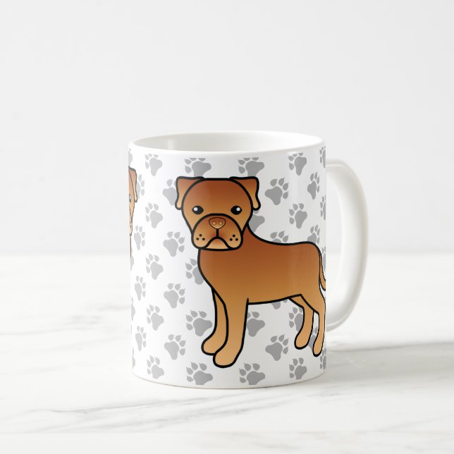Söt tecknad hund Dogue De Bordeaux Kaffemugg (Framsida höger)