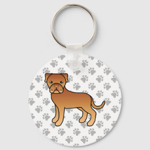 Söt tecknad hund Dogue De Bordeaux Nyckelring