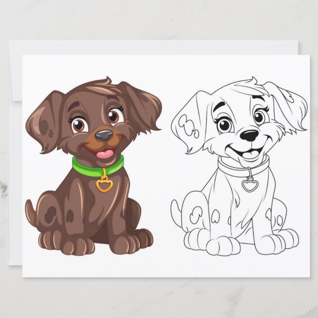 Söt tecknad hund målarbild (Framsida)