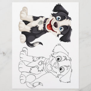 Söt tecknad hund målarbild