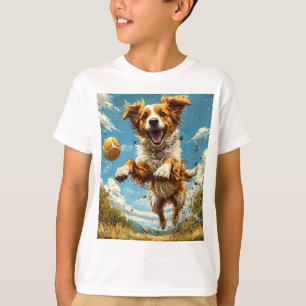 Söt Tecknad Hund med boll Lekfull Hundälskare T Shirt