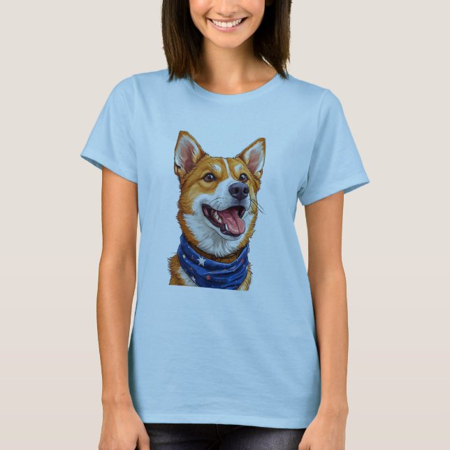 Söt Tecknad Hund T Shirt (Framsida)