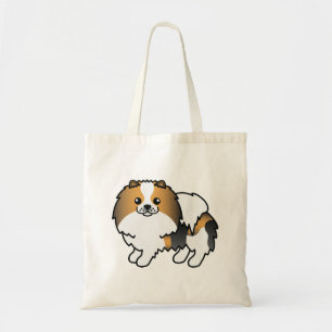 Söt tecknad hund, tricolor Pomeranian Tygkasse