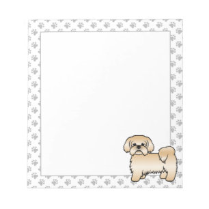 Söt Tecknad Hundillustration av Golden Shih Tzu Anteckningsblock