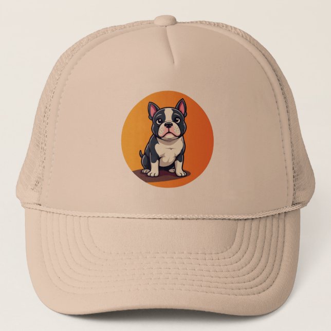 Söt Tecknad Hundillustration Keps (Framsida)