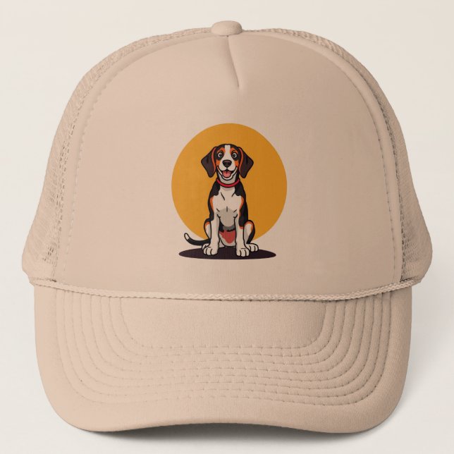 Söt Tecknad Hundillustration Keps (Framsida)