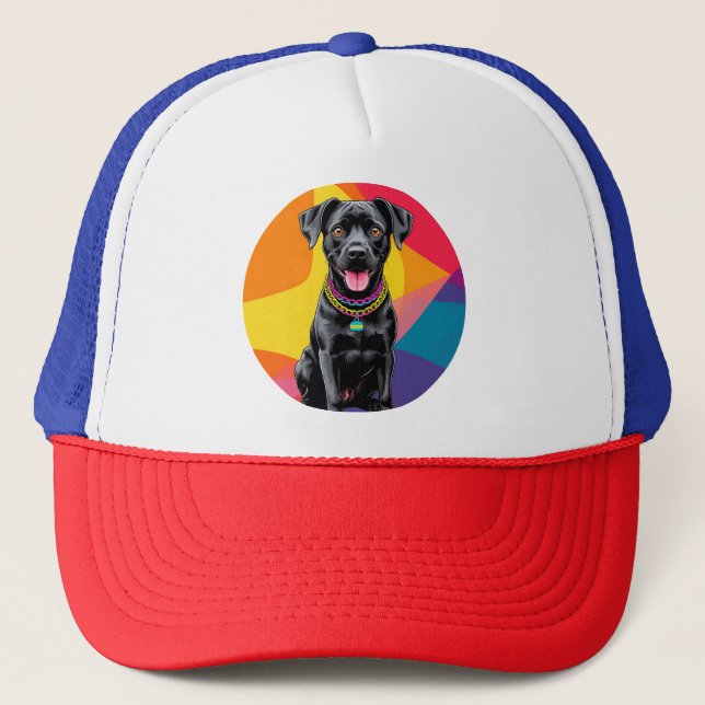 Söt Tecknad Hundillustration Keps (Framsida)