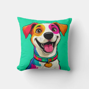 Söt Tecknad Hundillustration Kudde