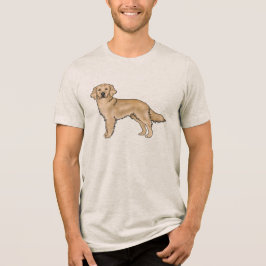 Söt tecknad hundkonst i gult för Golden Retriever T Shirt