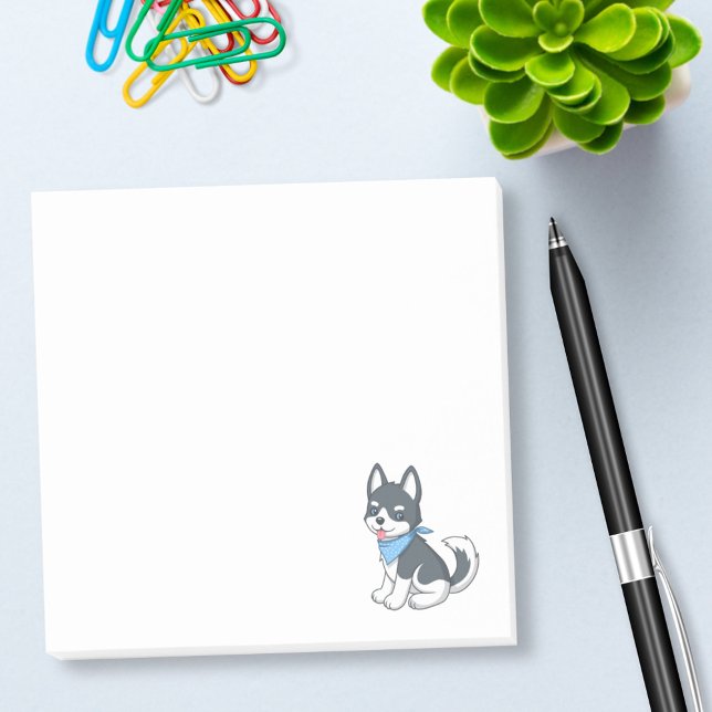 Söt Tecknad Husky Valp Post-it Block (Skapare uppladdad)
