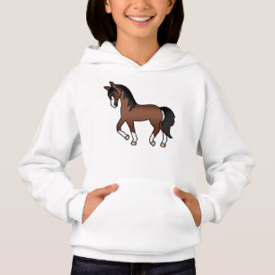 Söt tecknad illustration av brun travande häst t shirt
