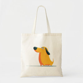 Söt Tecknad Illustration av Dachshund – Rolig Korv Tygkasse