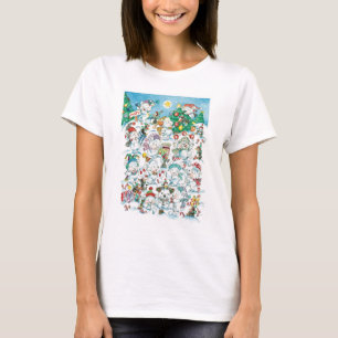 Söt tecknad jul isbjörn pingvin fest t-shirt