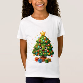 Söt tecknad julgransprydnad t shirt