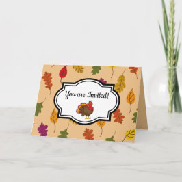 Söt tecknad kalkon | Anpassa  Inbjudan