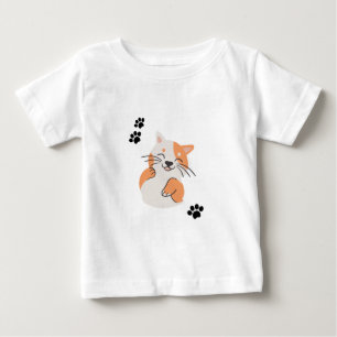 Söt Tecknad Katt Bebis T-Shirt