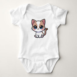 Söt tecknad katt med blå ögon t shirt