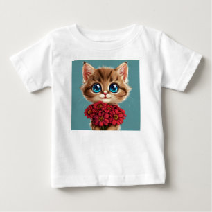 Söt tecknad katt t shirt