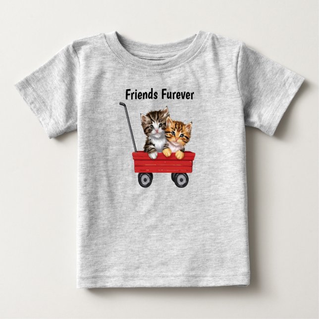 Söt Tecknad Katter Småbarns T-Shirt (Framsida)