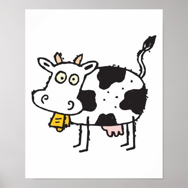 söt tecknad ko poster (Framsidan)
