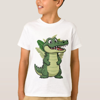 Söt tecknad krokodil t shirt