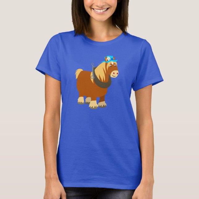 Söt tecknad kvinnoshirt med bretonskt kallblod t-shirt (Framsida)