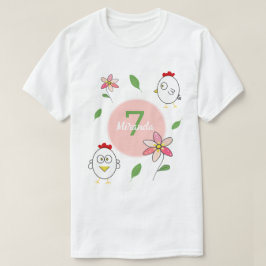Söt Tecknad Kyckling Illustration T Shirt