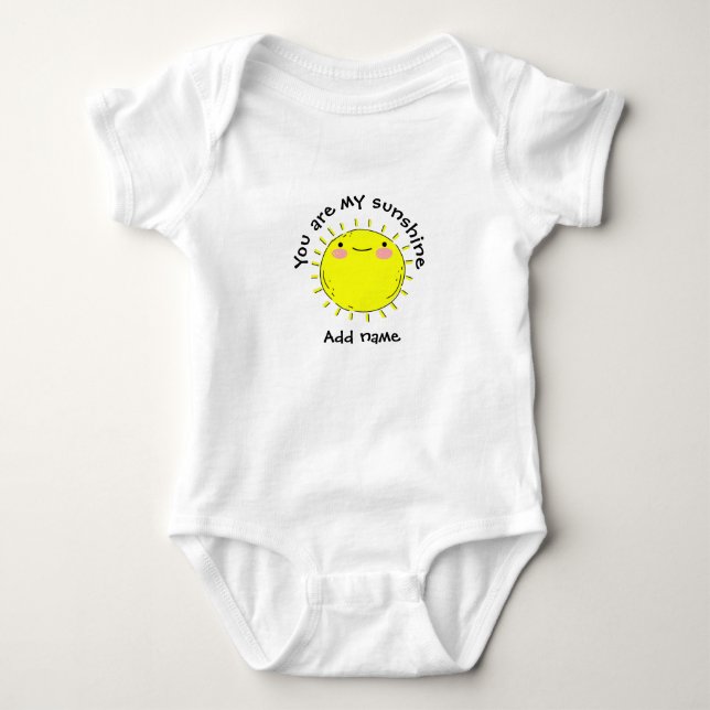 Söt tecknad leende sol Du är min solsken T Shirt (Framsida)