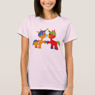 Söt tecknad LGBTQIA-enhörnings-T-shirt för dam T Shirt