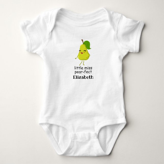 Söt Tecknad Liten Päronflicka T Shirt (Framsida)