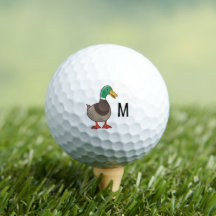 Söt Tecknad Mallard Anka Monogram Initial