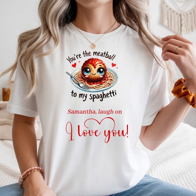 Söt Tecknad Mat Anpassad Jag Älskar Dig Present T- T Shirt (Cute Cartoon Food Custom I Love You Gift T Shirt)
