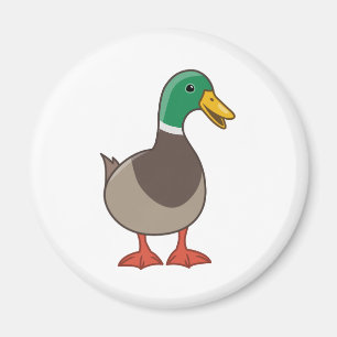 Söt Tecknad Mulland Gräsand Magnet