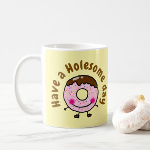 Söt Tecknad Munk Ha En Håligen Dag Mat Puns Kaffemugg