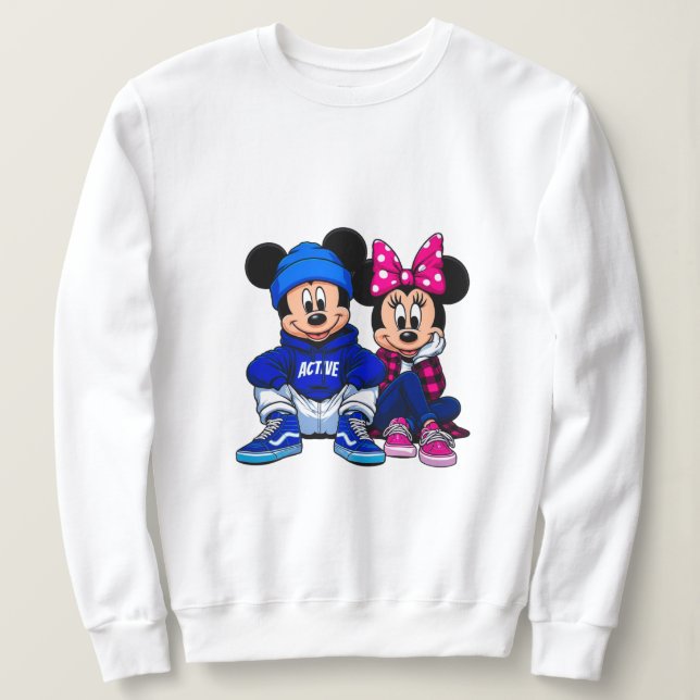 Söt Tecknad Muspar Sweatshirt T Shirt (Design framsida)