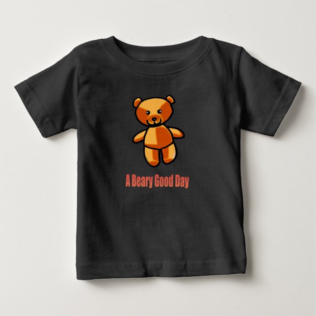 Söt Tecknad Nallebjörn Puns Illustration T Shirt (Framsida)