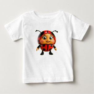 Söt tecknad nyckelpiga karaktär t shirt