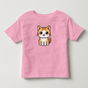 Söt tecknad orange tabbykatt t shirt