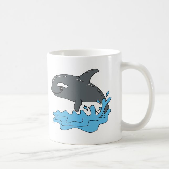 Söt tecknad orca Mörkval Kaffemugg (Höger)