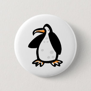 söt tecknad penguin knapp