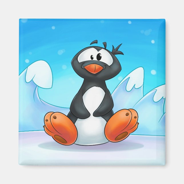 Söt tecknad penguin Magnet (Framsidan)